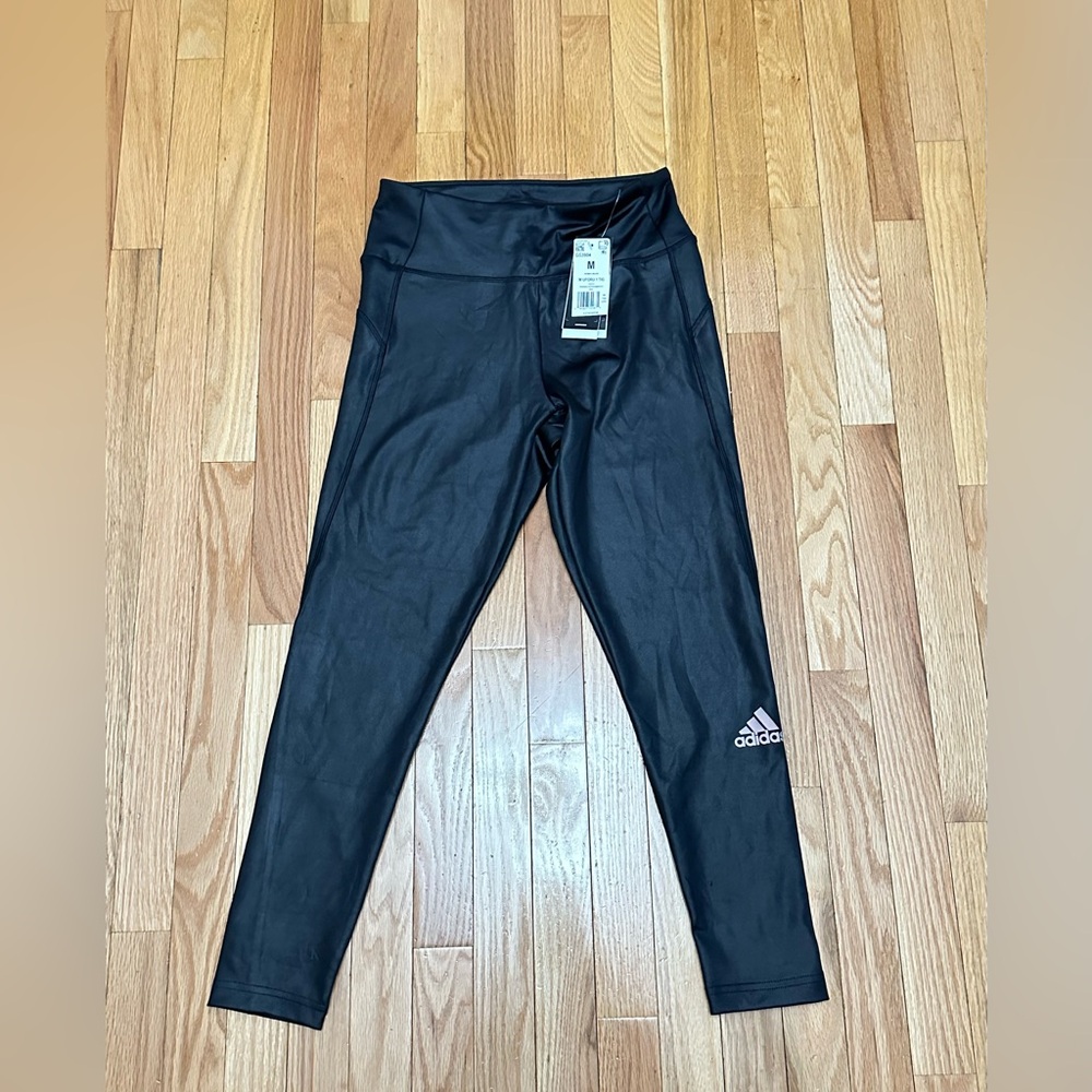 Adidas Black Performance Leggings - Picture 1 of 7
